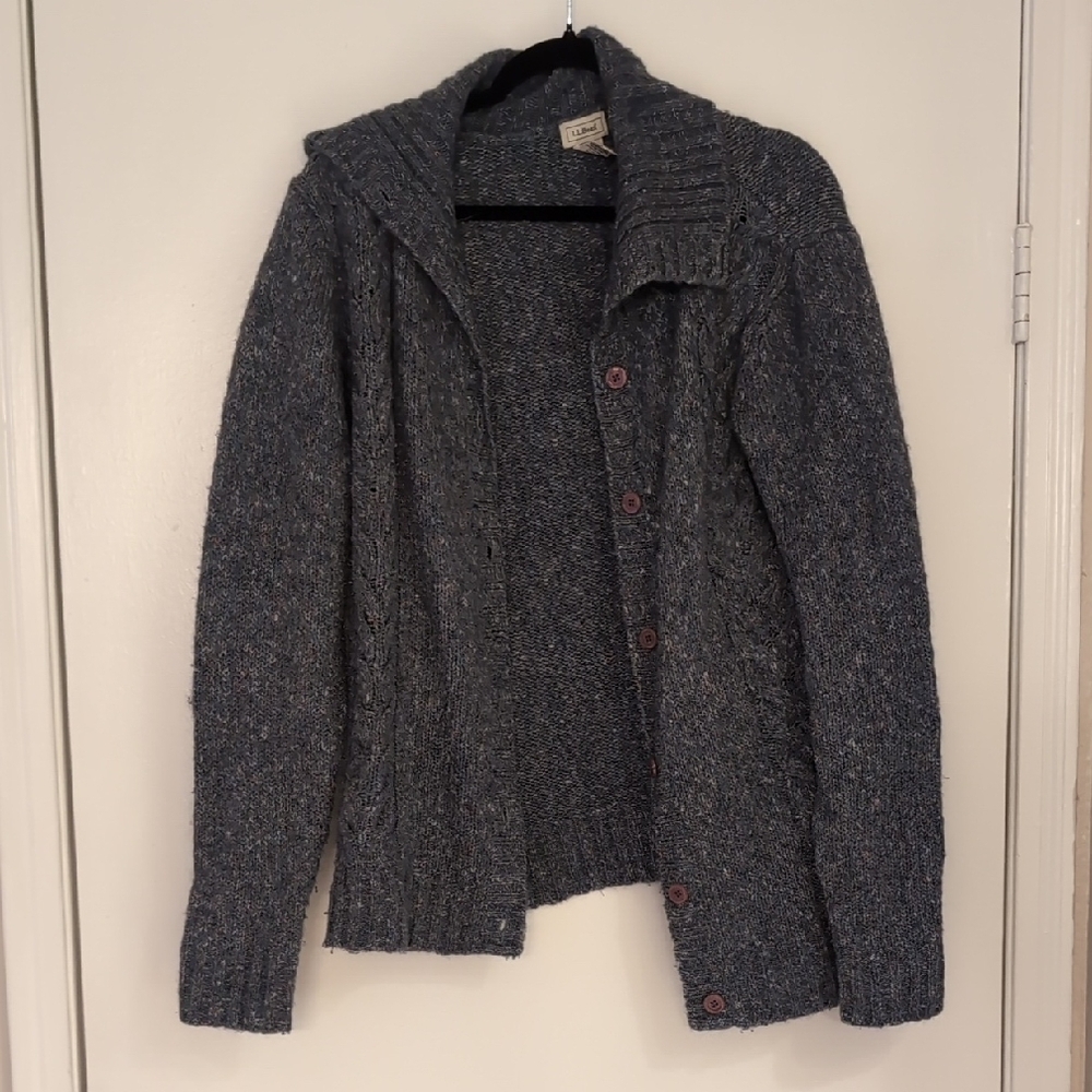 L.L. Bean | Blue/Gray Button-Up Cardigan Sweater